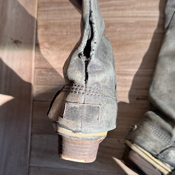 Sorel Slimpack Tall Gray Leather riding Boots women’s size 10 - Picture 6 of 16